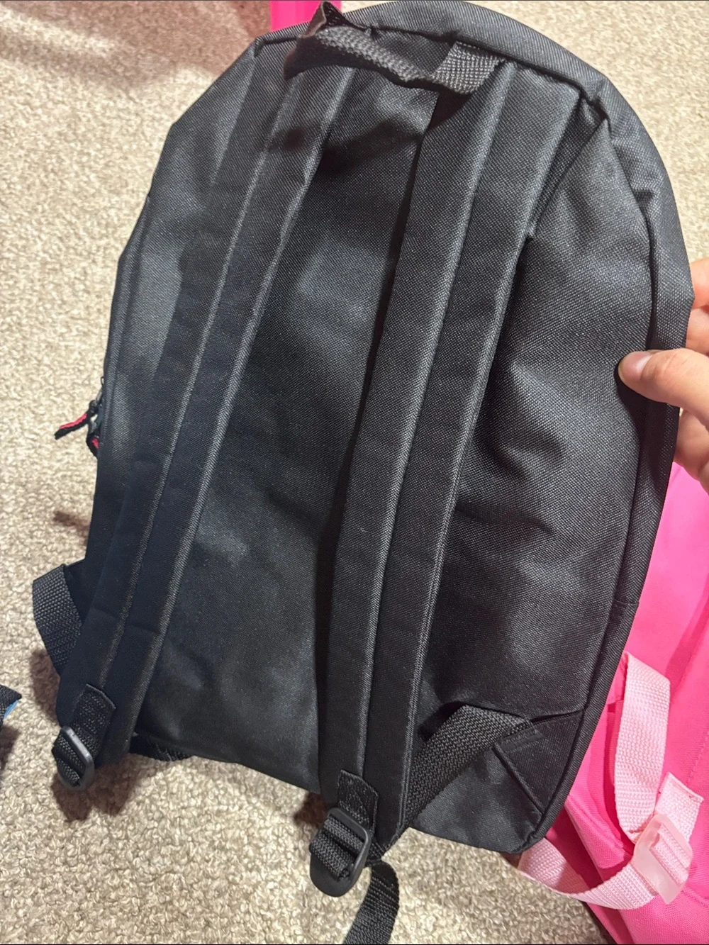 3 Classic Pink and black and blue Backpack - Lightweight Casual Daypack